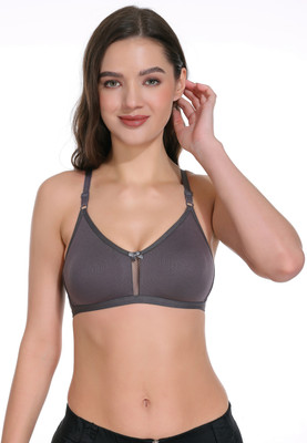 SKDREAMS Women T-Shirt Non Padded Bra(Brown)