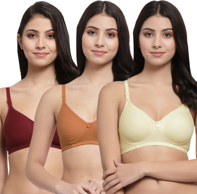 Docare Women T-Shirt Lightly Padded Bra(Yellow, Brown, Maroon)