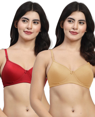 LILY maofcigamMino Women Everyday Heavily Padded Bra(Gold, Maroon)