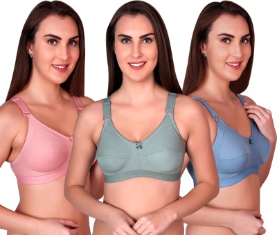 CURVZEX ANAYA Women Push-up Non Padded Bra(Pink, Dark Green, Dark Blue)