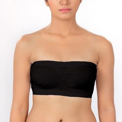 Snickersnee Women Bandeau/Tube Lightly Padded Bra(Black)