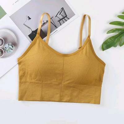 Rugleyne Women bra - Girls bra Women Sports Lightly Padded Bra(Yellow)