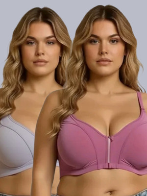 Eden Women Minimizer Non Padded Bra(Grey, Pink)