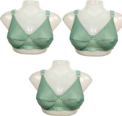 Maitri Pack of 2 Women Non Padded Solid Green T-Shirt Bra Women T-Shirt Non Padded Bra(Green)