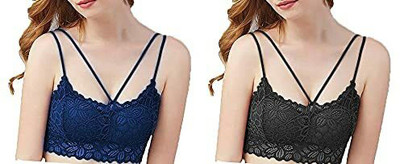 ak style Women Everyday Lightly Padded Bra(Black, Blue)