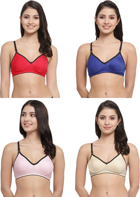 Docare M2Mino Women T-Shirt Non Padded Bra(Red, Dark Blue, Beige, Pink)