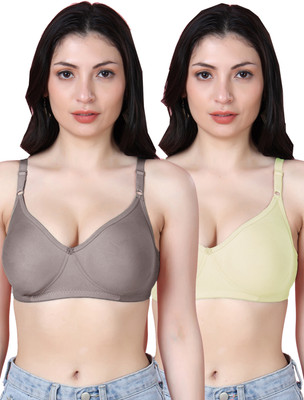 Shyam Sons FLAIR Emily Women T-Shirt Non Padded Bra(Beige, Grey)