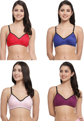 Docare M2Mino Women T-Shirt Non Padded Bra(Red, Dark Blue, Pink, Purple)