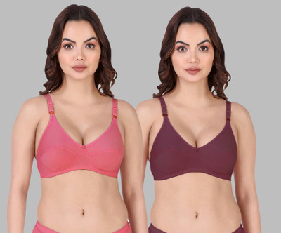 Beach Curve B_Rinki Bra Women Minimizer Non Padded Bra(Red, Maroon)