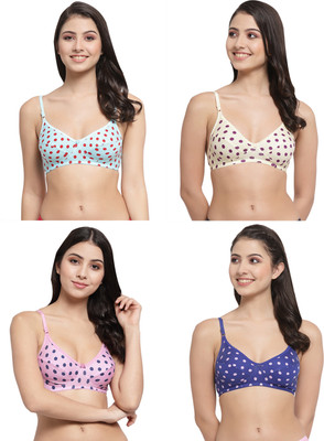 Docare YummyMino Women Everyday Non Padded Bra(Yellow, Blue, Pink, Blue)