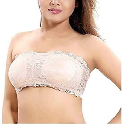 ATIMUNA Women Bandeau/Tube Lightly Padded Bra(Black, White, Beige)