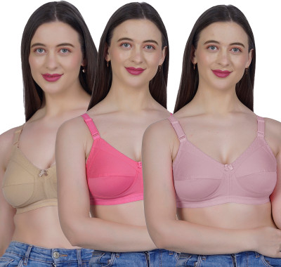 Shyam Sons FLAIR G603 Women Minimizer Non Padded Bra(Pink, Purple, Beige)