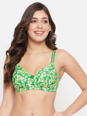 Clovia Women T-Shirt Lightly Padded Bra(Green)