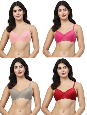 LILY maofcigam Women T-Shirt Lightly Padded Bra(Pink, Pink, Green, Maroon)