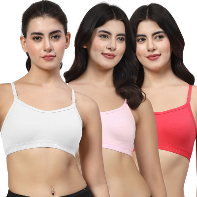 LILY 3321 Women Sports Non Padded Bra(White, Pink, Red)