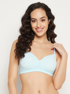 Clovia Women T-Shirt Lightly Padded Bra(Blue)