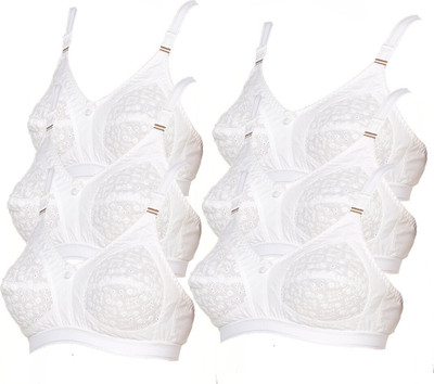 Piylu Cotton Women Full Coverage Non Padded Bra(White)