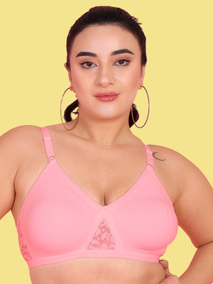 Curvy Love Everyday Cotton Women Everyday Non Padded Bra(Pink)