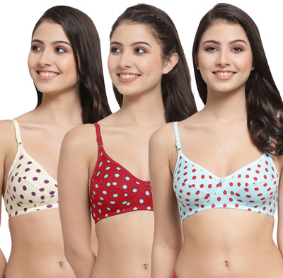 Docare YummyMino Women Everyday Non Padded Bra(Blue, Red, Yellow)