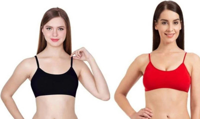 ENAKU Unique Style Women's Bralette Lightly Padded Fancy Bra Women Full Coverage Lightly Padded Bra(Black, Blue)