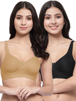 COLLEGE GIRL FullOn CG1215 T Shirt Plus Size Women Minimizer Lightly Padded Bra(Beige, Black)