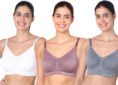 MOTHERLY Breastfeeding Nursing Bras for Women with Removable Pads Women Maternity/Nursing Lightly Padded Bra(Multicolor)