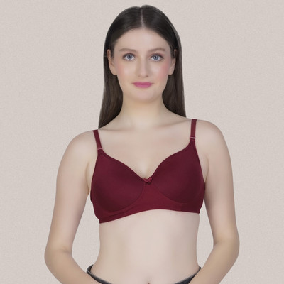 Bewings Women T-Shirt Lightly Padded Bra(Maroon)