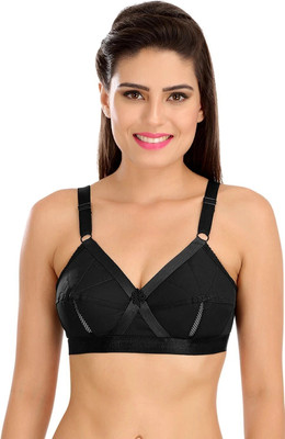 SONA Women's Perfecto Cotton Full Coverage Non-Padded Wirefree Everyday Bra Women Full Coverage Non Padded Bra(Black)