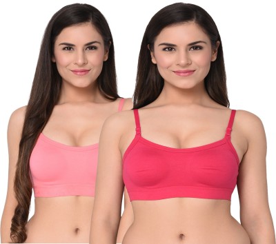 elina Ultimate Comfort Wireless Bra for Women Women Sports Non Padded Bra(Pink, Beige)