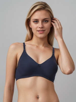 Eden EDEN01NAVYBLUE Women T-Shirt Non Padded Bra(Blue)