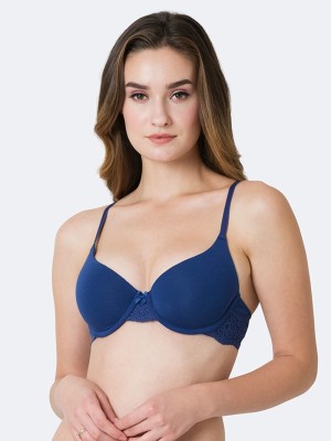 VAN HEUSEN Antibacterial And Padded 16 Hours Of Comfort Women Full Coverage Lightly Padded Bra(Dark Blue)