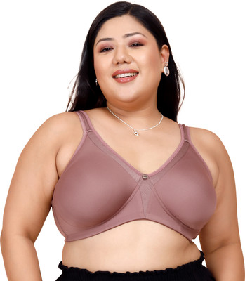 maashie M4418 Women's Side Panel Lace Double Layered Cups High Support Seamless Bra Women Everyday Non Padded Bra(Purple)
