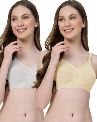 LILY C8811 Women Minimizer Non Padded Bra(White, Beige)