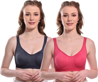 Viral Girl NA Women Sports Non Padded Bra(Blue, Pink)