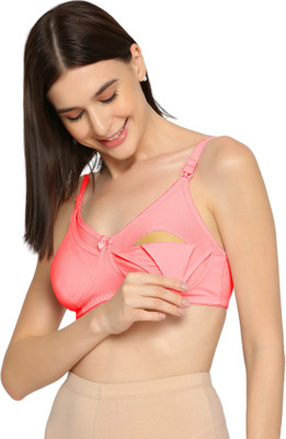 Evamomies Women Maternity/Nursing Non Padded Bra(Pink)