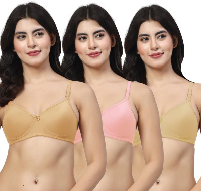 LILY maofcigam Women Everyday Heavily Padded Bra(Gold, Pink, Beige)