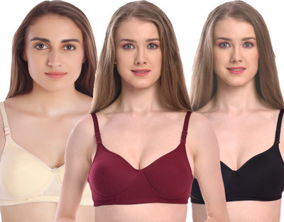 DAFASHIE Pack of 3 Women Push-up Lightly Padded Bra(Multicolor)