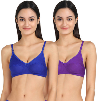 PIBU Emi-BRA Women Minimizer Non Padded Bra(Blue, Purple)