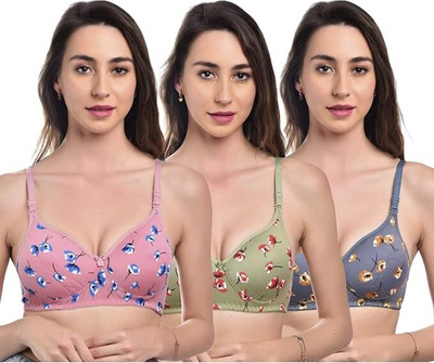 Rangmor RM_Bra001_C3_Tulip Women Full Coverage Non Padded Bra(Multicolor)