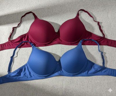 Extoes combo pack of 2 Women Push-up Lightly Padded Bra(Blue, Maroon)
