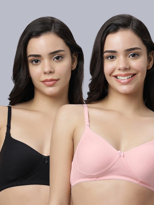 Eden EDEN103BLACKPINK Women T-Shirt Non Padded Bra(Black, Pink)