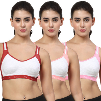 LILY Strops999 Women Sports Non Padded Bra(Multicolor)