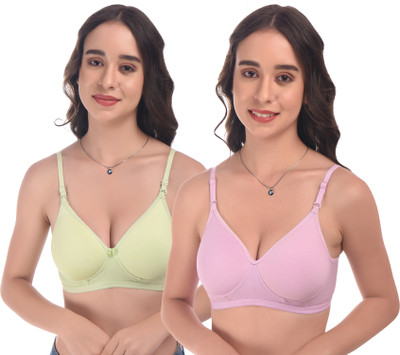 elina Women Push-up Lightly Padded Bra(Light Green, Purple)