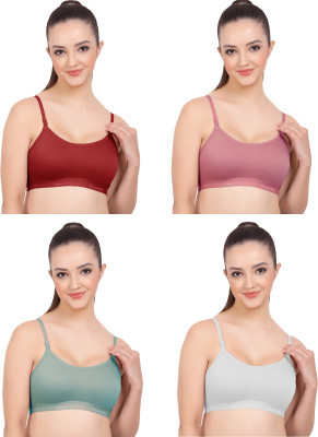 FigureFit FFSB05 Women Sports Non Padded Bra(Maroon, Purple, Green, White)