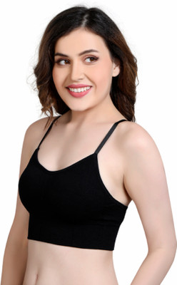 BEYONDIMAGINE Women Bralette Lightly Padded Bra(Black)