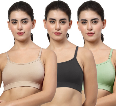 LILY stropsazil Women Sports Non Padded Bra(Brown, Black, Green)