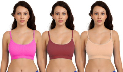 Beach Curve Goma Bra Women Minimizer Non Padded Bra(Pink, Maroon, Brown)