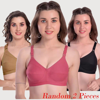 X-WELL Women Everyday Non Padded Bra(Black, Pink, Beige)
