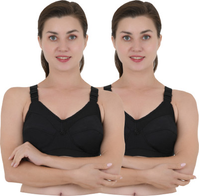 GelxmoNet bra combo bra for women non padded full coverage bra bra black and white Women Full Coverage Non Padded Bra(Black)