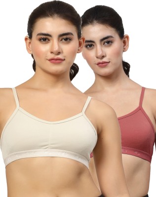 LILY stropSyliaD Women Sports Non Padded Bra(White, Maroon)